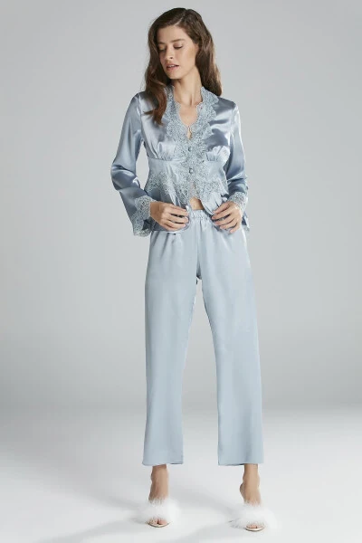 Atlas tunika chopon pijama to'plami shortik to'plami 6 dona kelin chayz to'plami - 6335 - 7