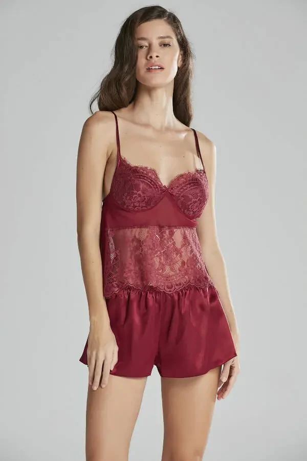 Atlas tunika chopon pijamalari to'plami shortilar to'plami 6 dona kelin chayiz to'plami - 6015 - 7