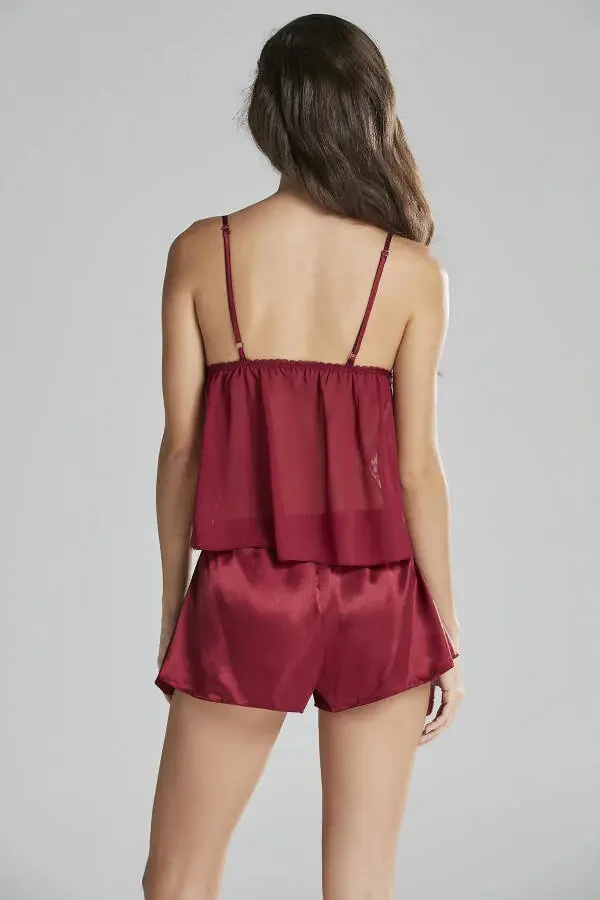 Atlas tunika chopon pijamalari to'plami shortilar to'plami 6 dona kelin chayiz to'plami - 6015 - 8