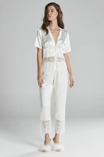 Atlas tunika uyqu ko'ylak pijama to'plami short to'plami 6 dona kelin cho'yiz to'plami - 6015 - 7