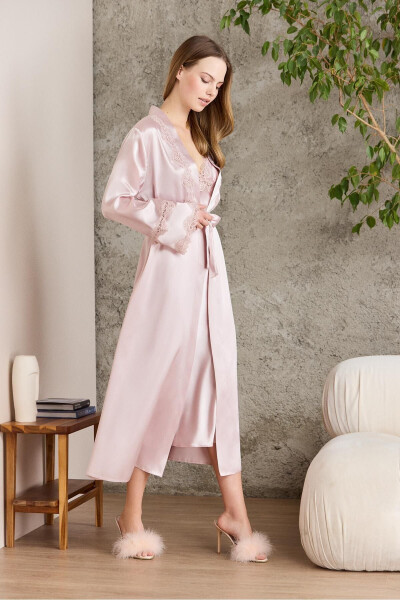 Atlas tunika xalat pijama to'plam shortik to'plam 6 dona kelin c'iz cho'p to'plami - 6960 - PIERRE CARDIN (1)