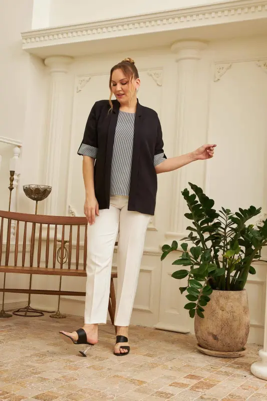 Atlet Kurtka Qora Ikki qismli Kostyum - 8