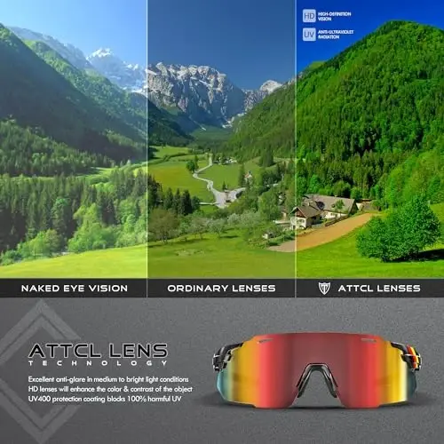 ATTCL Cycling Sunglasses Outdoor Bike Glasses UV400 Sunglasses for Women and Men - 5