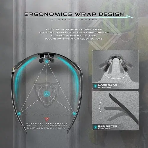 ATTCL Cycling Sunglasses Outdoor Bike Glasses UV400 Sunglasses for Women and Men - 5