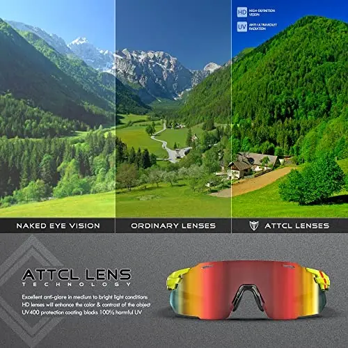ATTCL Cycling Sunglasses Outdoor Bike Glasses UV400 Sunglasses for Women and Men - 6