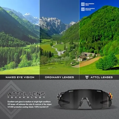 ATTCL Cycling Sunglasses Outdoor Bike Glasses UV400 Sunglasses for Women and Men - 6
