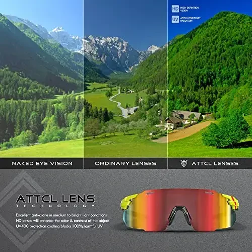 ATTCL Cycling Sunglasses Outdoor Bike Glasses UV400 Sunglasses for Women and Men - 6