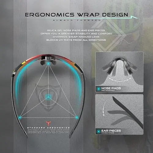 ATTCL Cycling Sunglasses Outdoor Bike Glasses UV400 Sunglasses for Women and Men - 4