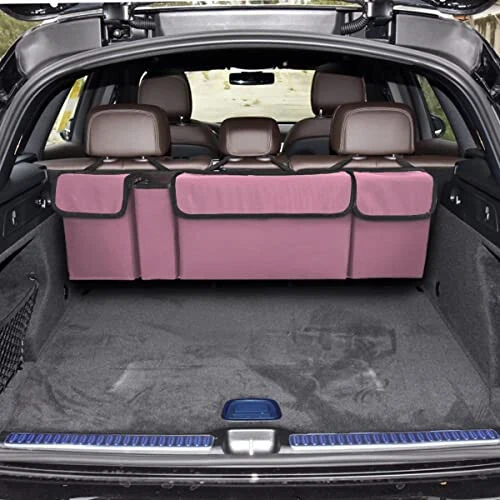 AUCELI Car Trunk Organizer, Backseat Hanging Large Storage with Adjustable Straps, Waterproof Collapsible Cargo Bag with 4 Pockets, Sturdy Space Saver Frees Trunk Floor for SUV, Truck, MPV - 6