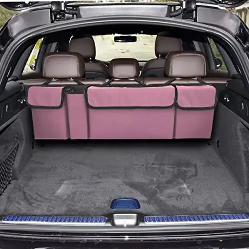 AUCELI Car Trunk Organizer, Backseat Hanging Large Storage with Adjustable Straps, Waterproof Collapsible Cargo Bag with 4 Pockets, Sturdy Space Saver Frees Trunk Floor for SUV, Truck, MPV - 6