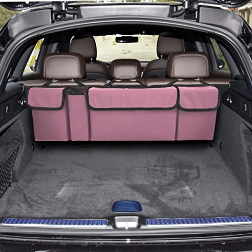 AUCELI Car Trunk Organizer, Backseat Hanging Large Storage with Adjustable Straps, Waterproof Collapsible Cargo Bag with 4 Pockets, Sturdy Space Saver Frees Trunk Floor for SUV, Truck, MPV - 6