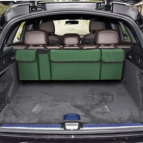 AUCELI Car Trunk Organizer, Backseat Hanging Large Storage with Adjustable Straps, Waterproof Collapsible Cargo Bag with 4 Pockets, Sturdy Space Saver Frees Trunk Floor for SUV, Truck, MPV - 6