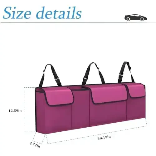 AUCELI avtomobil yukxona tashkilotchisi, sozlanishi mumkin bo'lgan tasmali orindiq osilgan katta saqlash, 4 ta cho'ntakli suv o'tkazmaydigan yig'ma yuk sumkasi, SUV, yuk mashinasi, MPV uchun mustahkam joy tejash vositasi yukxona polini bo'shatadi - 2