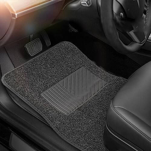 AUCELI Car Floor Mats, 4 Piece Carpet Mats for Front & Rear Floor, Waterproof Anti-Slip Car Carpet Protector Mat Fit All Weather, Universal Automotive Floor Mats for SUV, Truck, Sedan (Black) - 6