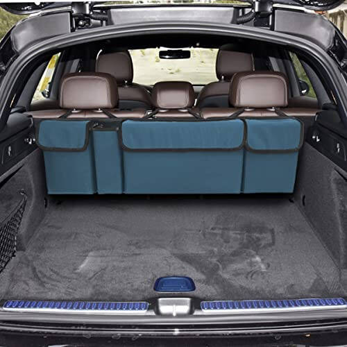 AUCELI Car Trunk Organizer, Backseat Hanging Large Storage with Adjustable Straps, Waterproof Collapsible Cargo Bag with 4 Pockets, Sturdy Space Saver Frees Trunk Floor for SUV, Truck, MPV - 6