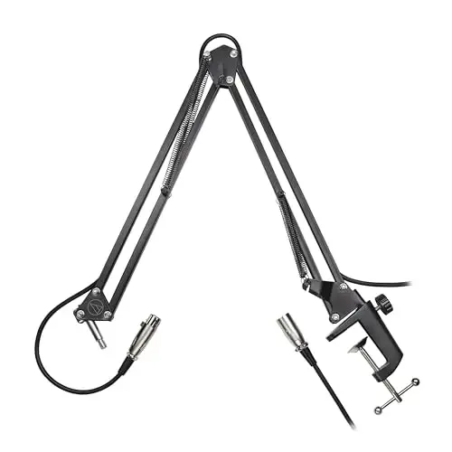 Audio-Technica AT2020PK Ovoz Mikrofon Paketi Strimg/Podkast uchun, XLR Kardioid Kondenser Mik, Sozlanishi Mumkin Bo'lgan Boom Arm va Monitor Eshitish Vositalari, Qora - 4