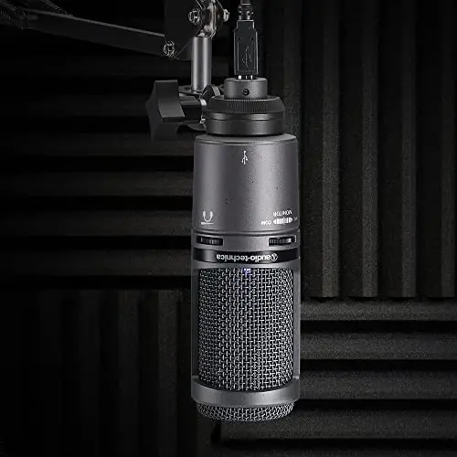 Audio-Technica AT2020USB+ Кардиоидный конденсаторный USB-микрофон со встроенным разъемом для наушников и регулятором громкости, идеально подходит для создателей контента - AUDIO-TECHNICA (1)