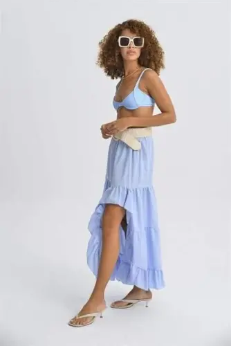 Audrey Fıfrlı Slit Detail Skirt 4037 - 5