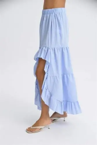 Audrey Fıfrlı Slit Detail Skirt 4037 - 6