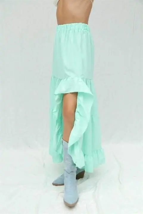 Audrey Fıfrlı Yırtmaç Detay Etek 4037 - 6