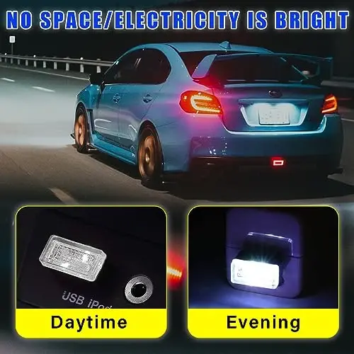 Augeny 4 dona USB LED avtomobil ichki atmosfera lampasi, ulanadigan USB dekorativ tungi chiroq, portativ avto muhit yoritish to'plami, ko'pchilik avtomobillar uchun universal avtomobil ichki aksessuarlari (oq va muz ko'k) - 4