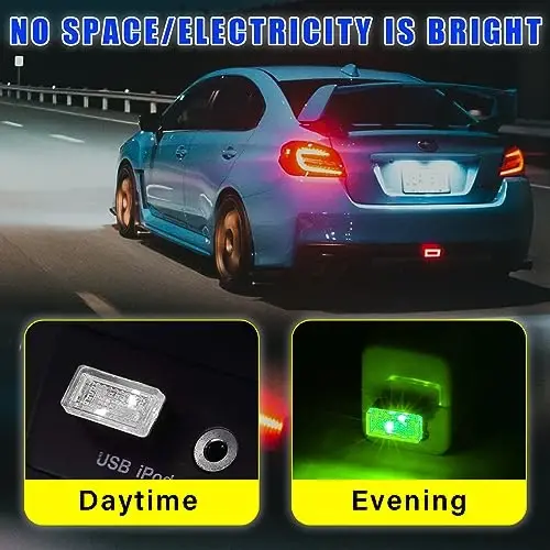 Augeny 7 dona USB LED avtomobil ichki atmosfera lampasi, Plug-in USB dekorativ tungi chiroq, Portativ avto muhit yoritish to'plami, Ko'pgina avtomobillar uchun universal avtomobil ichki aksessuarlari (ko'p rangli) - 4
