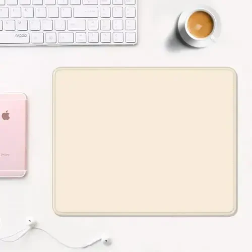 Auhoahsil Beige Mouse Pad, 12 x 10 Inch Square Mousepad, 3mm Thick Rubber Mouse Mat with Pretty Design, Premium-Textured Non-Slip for Gaming Work Office Wireless Mouse Men Women 