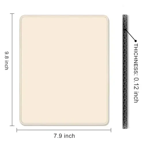 Auhoahsil Beige Mouse Pad, 12 x 10 Inch Square Mousepad, 3mm Thick Rubber Mouse Mat with Pretty Design, Premium-Textured Non-Slip for Gaming Work Office Wireless Mouse Men Women - 7