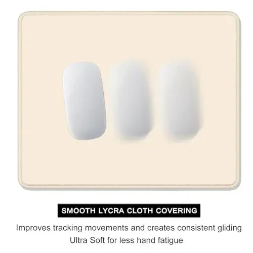 Auhoahsil Beige Mouse Pad, 12 x 10 Inch Square Mousepad, 3mm Thick Rubber Mouse Mat with Pretty Design, Premium-Textured Non-Slip for Gaming Work Office Wireless Mouse Men Women - 4