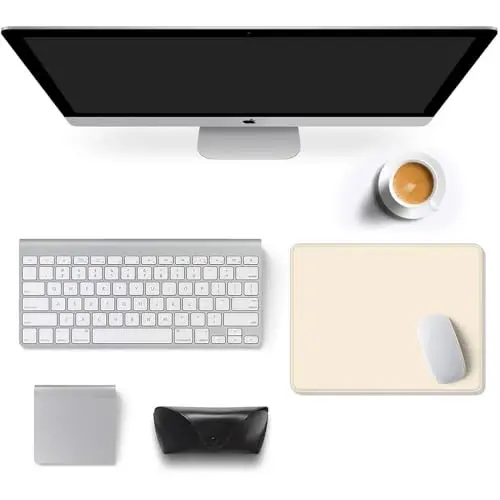 Auhoahsil Beige Mouse Pad, 12 x 10 Inch Square Mousepad, 3mm Thick Rubber Mouse Mat with Pretty Design, Premium-Textured Non-Slip for Gaming Work Office Wireless Mouse Men Women - 3