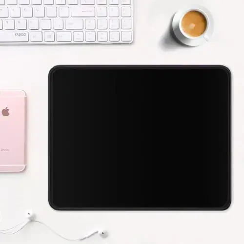 Auhoahsil Black Mouse Pad, 12 x 10 Inch Square Mousepad, 3mm Thick Rubber Mouse Mat with Pretty Design, Premium-Textured Non-Slip for Gaming Work Office Wireless Mouse Men Women - 2