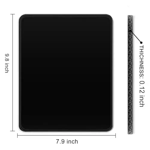 Auhoahsil Black Mouse Pad, 12 x 10 Inch Square Mousepad, 3mm Thick Rubber Mouse Mat with Pretty Design, Premium-Textured Non-Slip for Gaming Work Office Wireless Mouse Men Women - 7