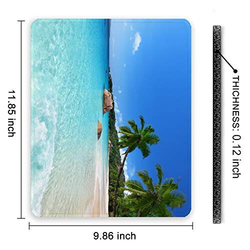 Auhoahsil Mouse Pad, 12 x 10 in Summer Beach Theme Computer Mouse Pad for Desk, Premium-Textured Non-Slip Rubber Stitched Edges Waterproof Square Gaming Mouse Mat for Gaming Work Wireless Mice, Blue - 10