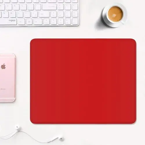 Auhoahsil Red Mouse Pad, 12 x 10 Inch Square Mousepad, 3mm Thick Rubber Mouse Mat with Pretty Design, Premium-Textured Non-Slip for Gaming Work Office Wireless Mouse Men Women - AUHOAHSIL (1)