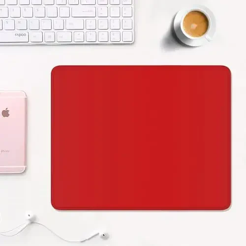Auhoahsil Red Mouse Pad, 12 x 10 Inch Square Mousepad, 3mm Thick Rubber Mouse Mat with Pretty Design, Premium-Textured Non-Slip for Gaming Work Office Wireless Mouse Men Women - 2