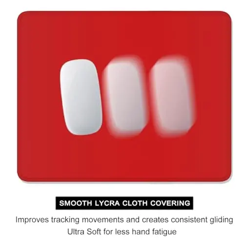 Auhoahsil Red Mouse Pad, 12 x 10 Inch Square Mousepad, 3mm Thick Rubber Mouse Mat with Pretty Design, Premium-Textured Non-Slip for Gaming Work Office Wireless Mouse Men Women - 4