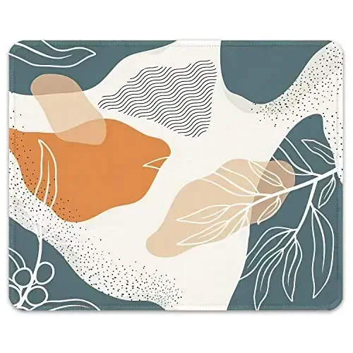 Auhoahsil Mouse Pad, 12 x 10 in Abstract Art Theme Computer Mouse Pad for Desk, Premium-Textured Non-Slip Rubber Stitched Edges Waterproof Square Mouse Mat for Gaming Work Wireless Mice, Blue 