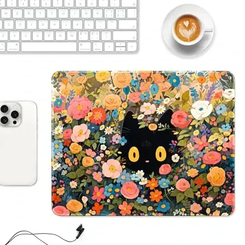 Auhoahsil Mouse Pad, 12 x 10 in Marble Theme Computer Mouse Pad for Desk, Premium-Textured Non-Slip Rubber Stitched Edges Waterproof Square Mouse Mat for Gaming Work Wireless Mice, Blue - 2