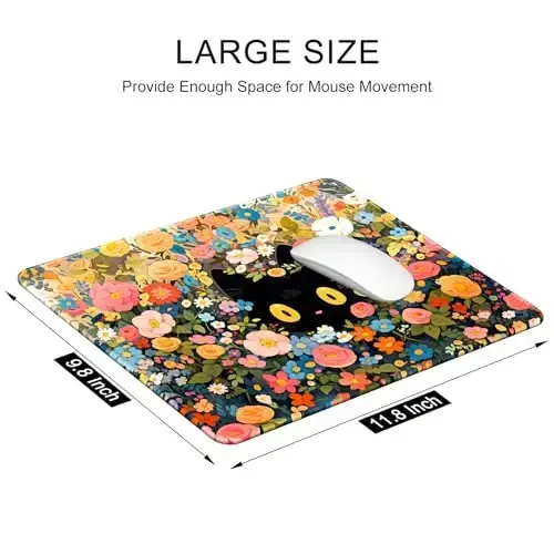 Auhoahsil Mouse Pad, 12 x 10 in Marble Theme Computer Mouse Pad for Desk, Premium-Textured Non-Slip Rubber Stitched Edges Waterproof Square Mouse Mat for Gaming Work Wireless Mice, Blue - 3