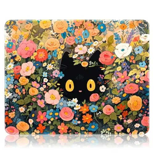 Auhoahsil Mouse Pad, 12 x 10 in Marble Theme Computer Mouse Pad for Desk, Premium-Textured Non-Slip Rubber Stitched Edges Waterproof Square Mouse Mat for Gaming Work Wireless Mice, Blue - AUHOAHSIL