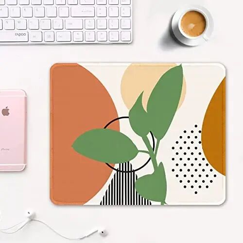 Auhoahsil Mouse Pad, 12 x 10 in Modern Abstract Art Computer Mouse Pad for Desk, Premium-Textured Non-Slip Rubber Stitched Edges Waterproof Square Mouse Mat for Gaming Work Wireless Mice, Orange - Auhoahsil (1)