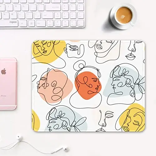 Auhoahsil Mouse Pad, 12 x 10 in Thick Rubber Premium-Textured Non-Slip Stitched Edges Waterproof Square Mouse Mat with Cute Pattern for Gaming Work Computer Office, Larger, Sad Girls - 2