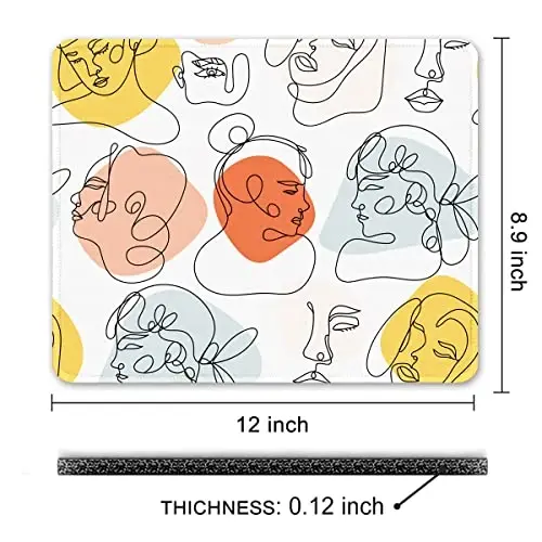 Auhoahsil Mouse Pad, 12 x 10 in Thick Rubber Premium-Textured Non-Slip Stitched Edges Waterproof Square Mouse Mat with Cute Pattern for Gaming Work Computer Office, Larger, Sad Girls - 7