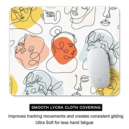 Auhoahsil Mouse Pad, 12 x 10 in Thick Rubber Premium-Textured Non-Slip Stitched Edges Waterproof Square Mouse Mat with Cute Pattern for Gaming Work Computer Office, Larger, Sad Girls - 4