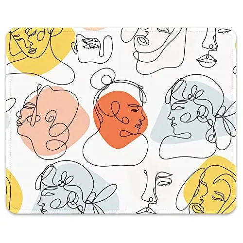 Auhoahsil Mouse Pad, 12 x 10 in Thick Rubber Premium-Textured Non-Slip Stitched Edges Waterproof Square Mouse Mat with Cute Pattern for Gaming Work Computer Office, Larger, Sad Girls - 1