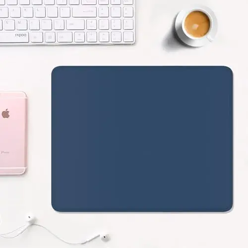 Auhoahsil Mouse Pad, 12 x 10 Inch Square Mousepad, 3mm Thick Rubber Mouse Mat with Pretty Design, Premium-Textured Non-Slip for Gaming Work Office Wireless Mouse Men Women, Dark Blue - AUHOAHSIL (1)