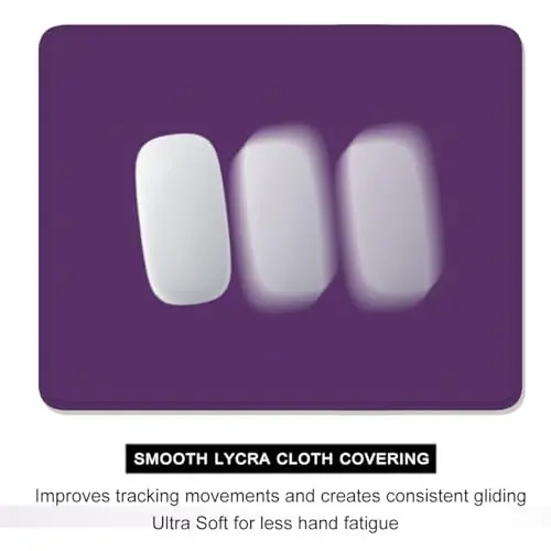 Auhoahsil Mouse Pad, 12 x 10 Inch Square Mousepad, 3mm Thick Rubber Mouse Mat with Pretty Design, Premium-Textured Non-Slip for Gaming Work Office Wireless Mouse Men Women, Dark Purple - 4