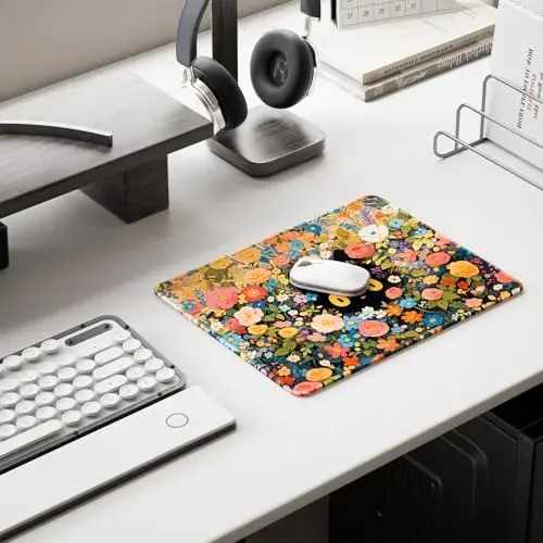 Auhoahsil Mouse Pad, 12 x 10 in Marble Theme Computer Mouse Pad for Desk, Premium-Textured Non-Slip Rubber Stitched Edges Waterproof Square Mouse Mat for Gaming Work Wireless Mice, Blue - 6