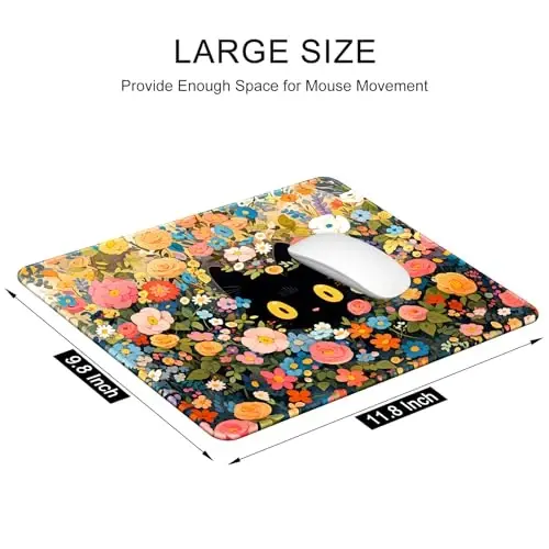 Auhoahsil Mouse Pad, 12 x 10 in Marble Theme Computer Mouse Pad for Desk, Premium-Textured Non-Slip Rubber Stitched Edges Waterproof Square Mouse Mat for Gaming Work Wireless Mice, Blue - 3