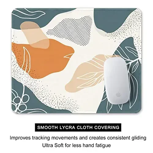 Auhoahsil Mouse Pad, 12 x 10 in Abstract Art Theme Computer Mouse Pad for Desk, Premium-Textured Non-Slip Rubber Stitched Edges Waterproof Square Mouse Mat for Gaming Work Wireless Mice, Blue - 4